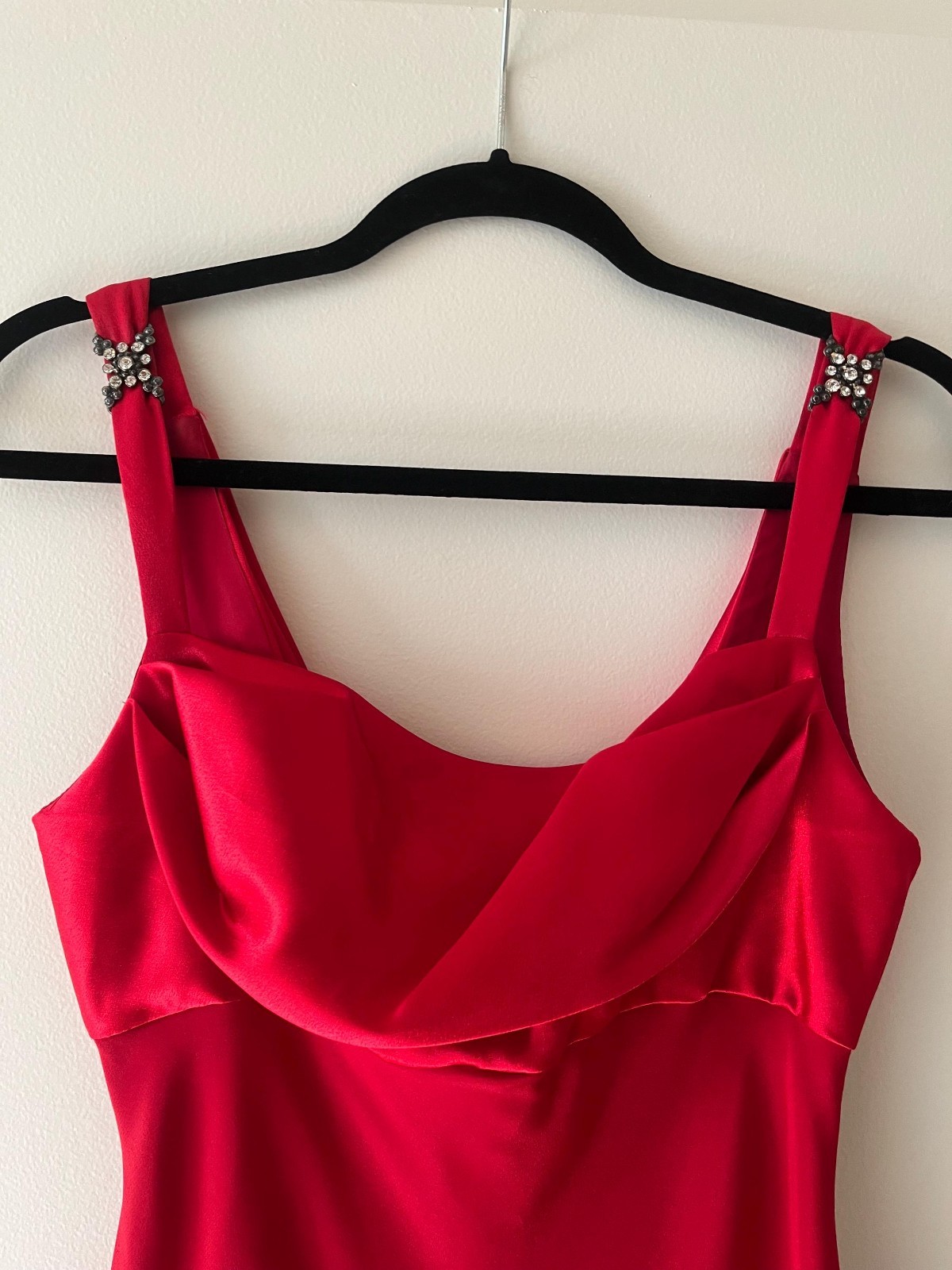 Eureka Red Cowl Neck Dress – Size Small – Excellent vintage Made in USA