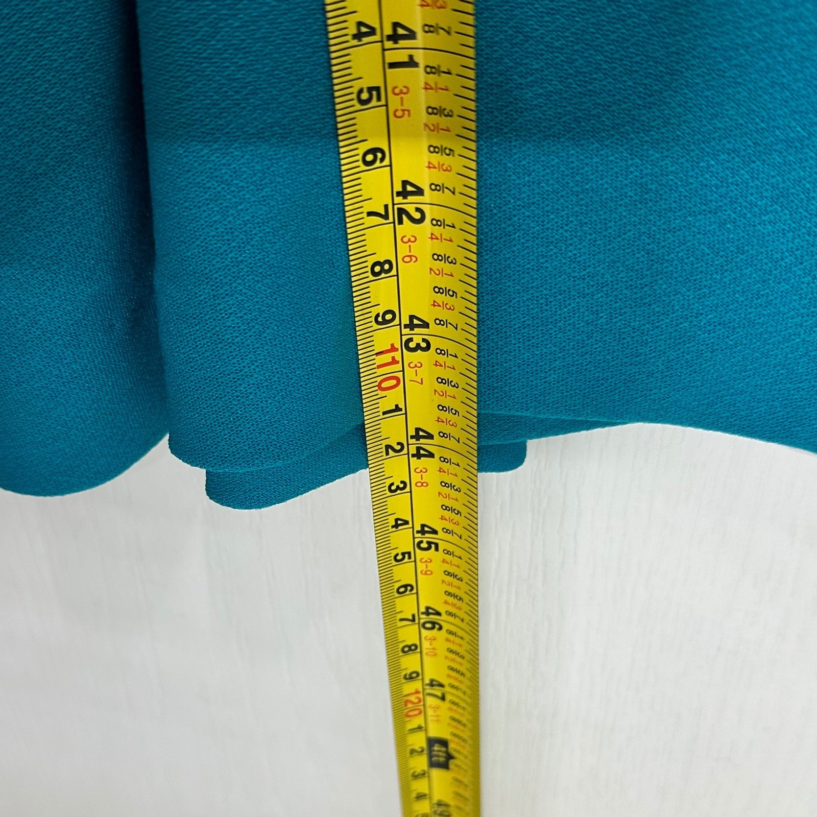 Vintage Laurel Ridge Teal Blue Button Front Belted Dress Eyelet Trim Size 22.5