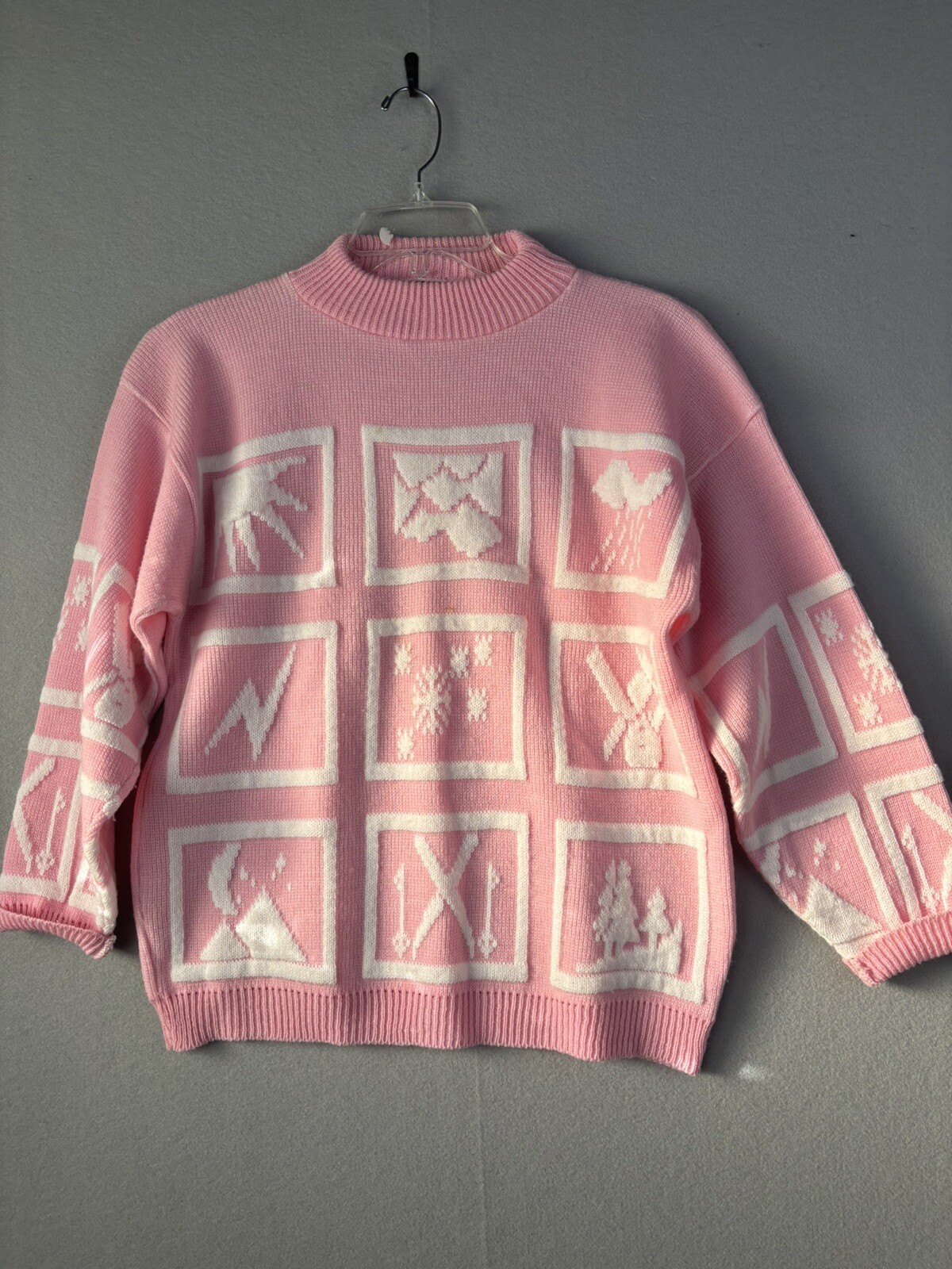 Vintage 80’s Adele Knitwear Sweater Women’s M/L Pink USA 3392