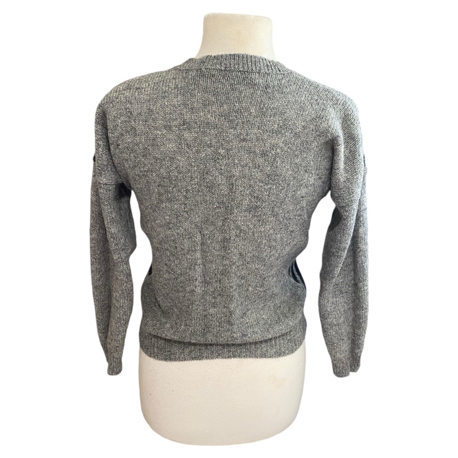 Vintage Laura Scott Shetland Wool Argyle Sweater Women’s Size Small New Zealand