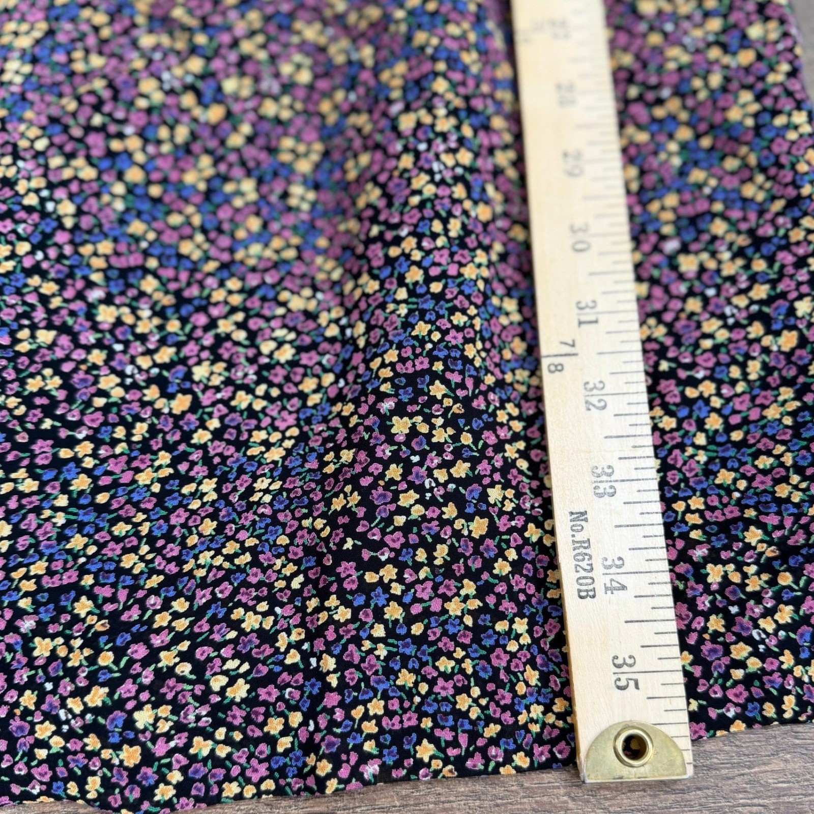 Mica Vintage 90s Ditsy Floral Sleeveless Sheath Dress Black Size 10 Made in USA