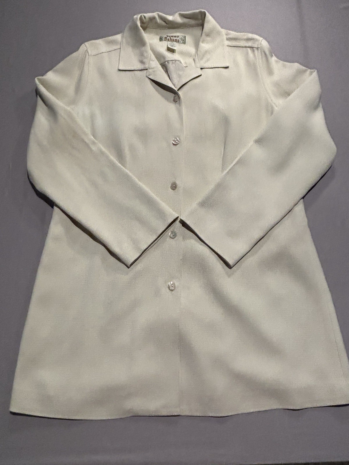 Tommy Bahama Vintage 100% Silk Blazer Jacket Ivory Cream Longline Women’s Sz S