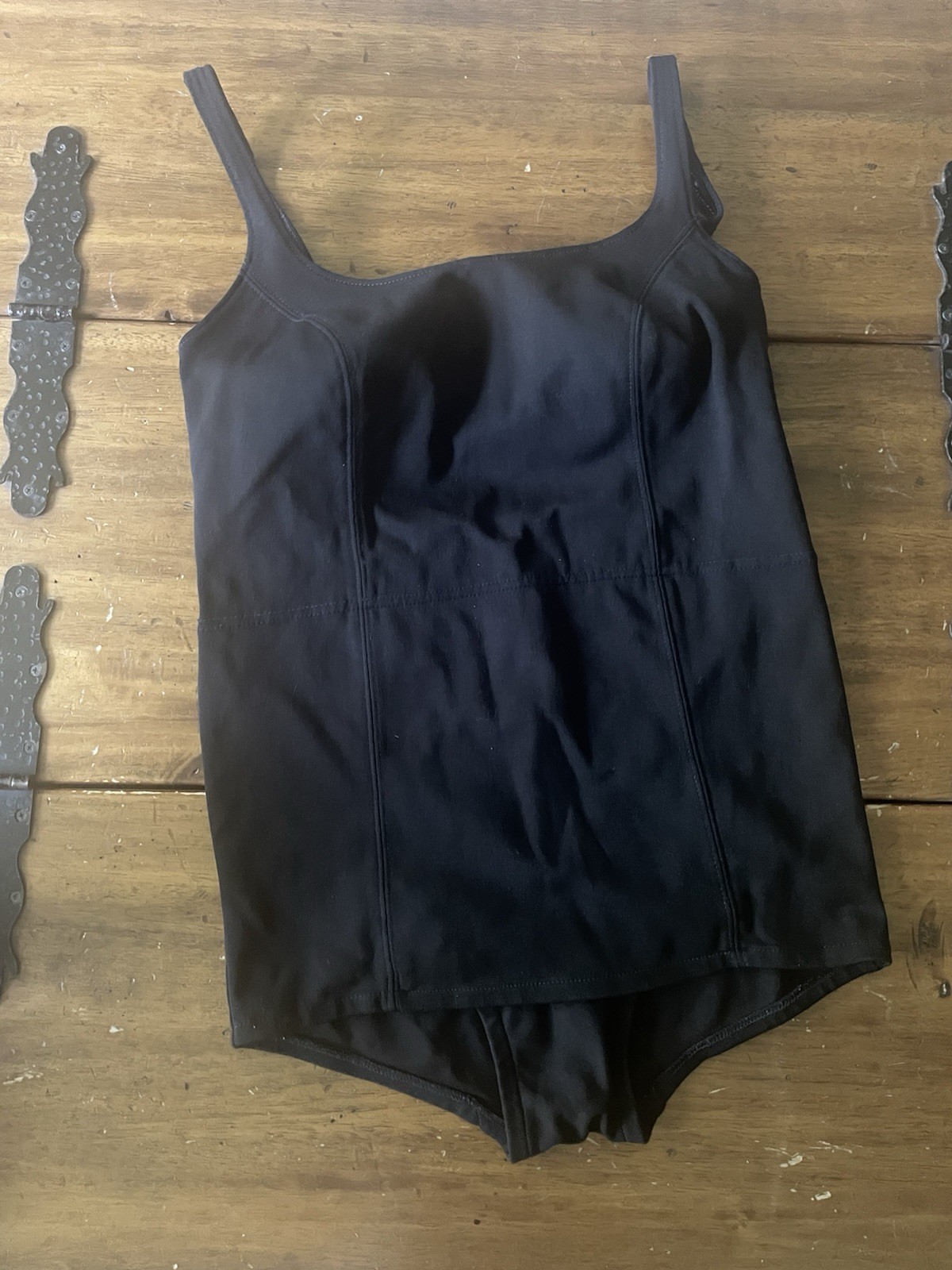 Vtg 50s 60s Catalina Swimsuit bathing suit Black Modest Skirt sz 12 Pin-up