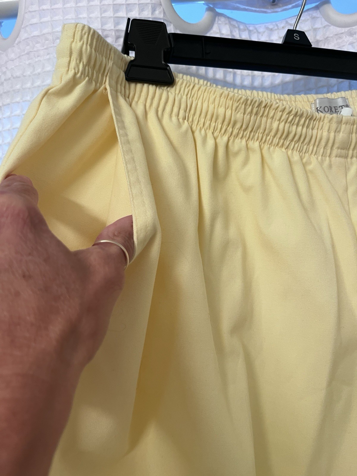 Koret Francesca Vintage 20W Bright Yellow Pull On Pants Elastic Waist Wide Leg