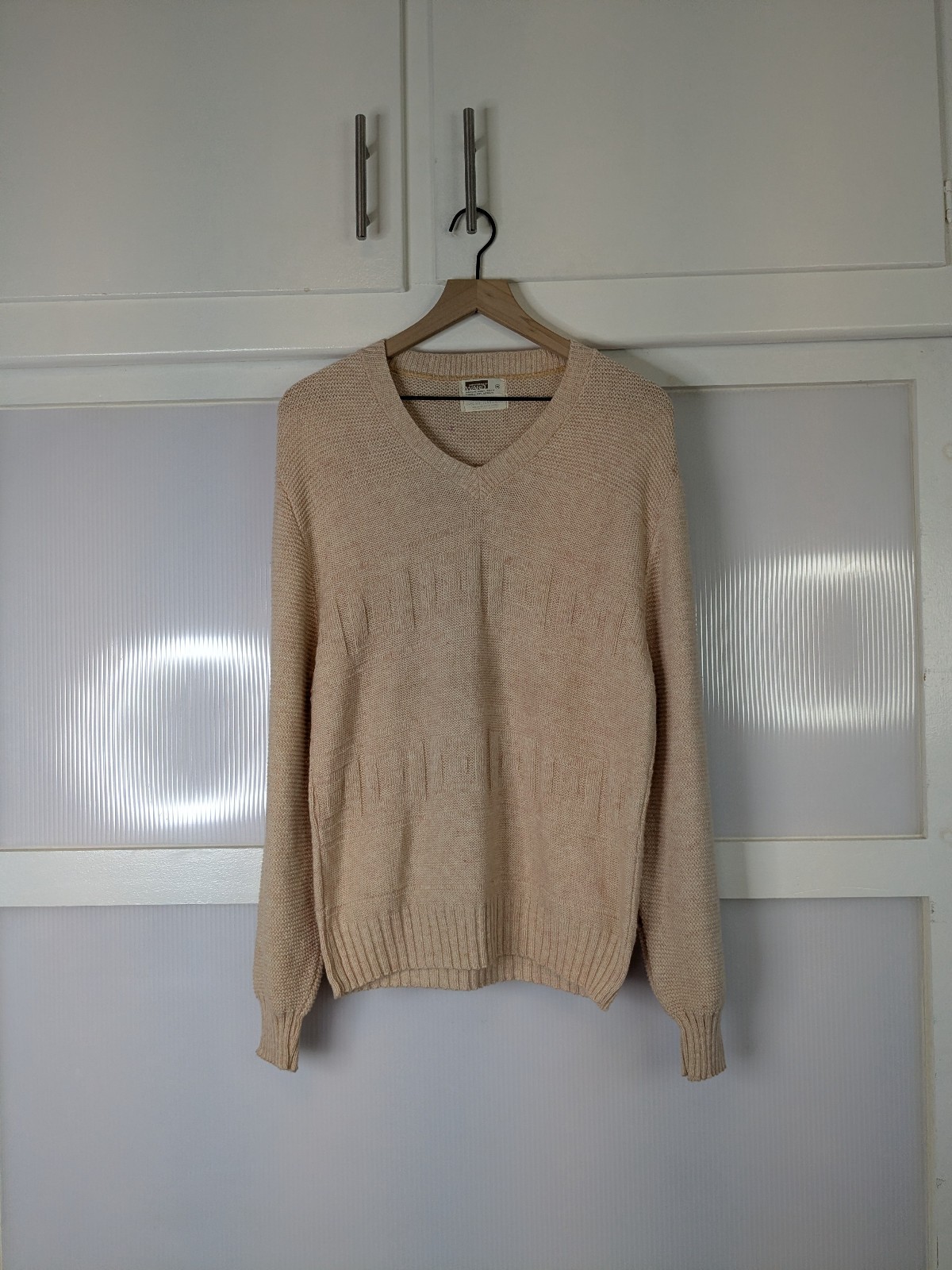 Montgomery Ward Vintage Sweater Shetland Wool Acrylic Blend Size Medium V neck