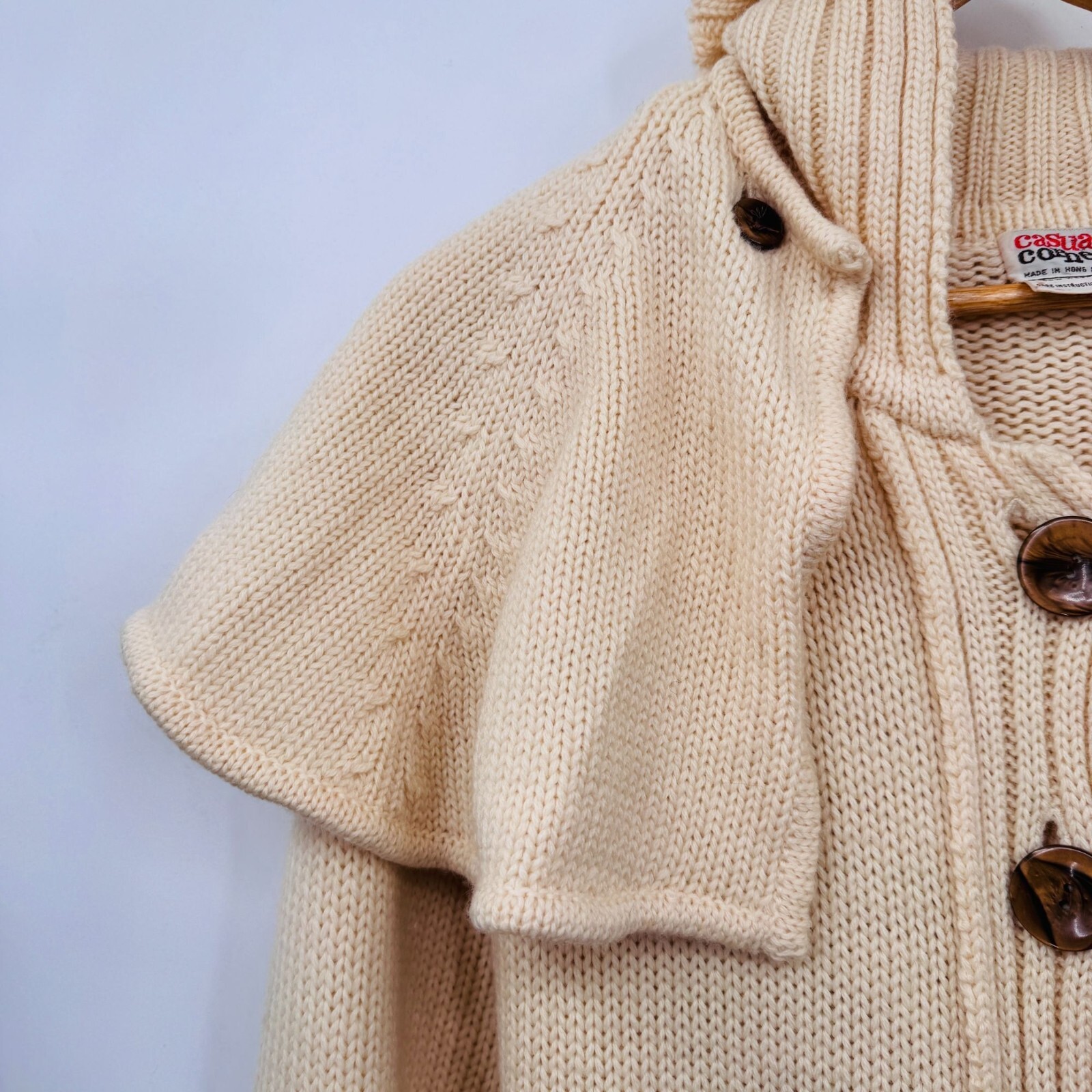 Maurada Cardigan Bishop Sleeve Old Money Grannycore Large Wool Blend Vintage 70s