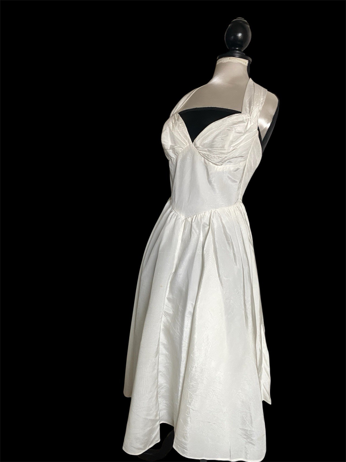Vintage Marilyn Monroe Style White Halter Neck Dress TD4 By Electra Size XS/S