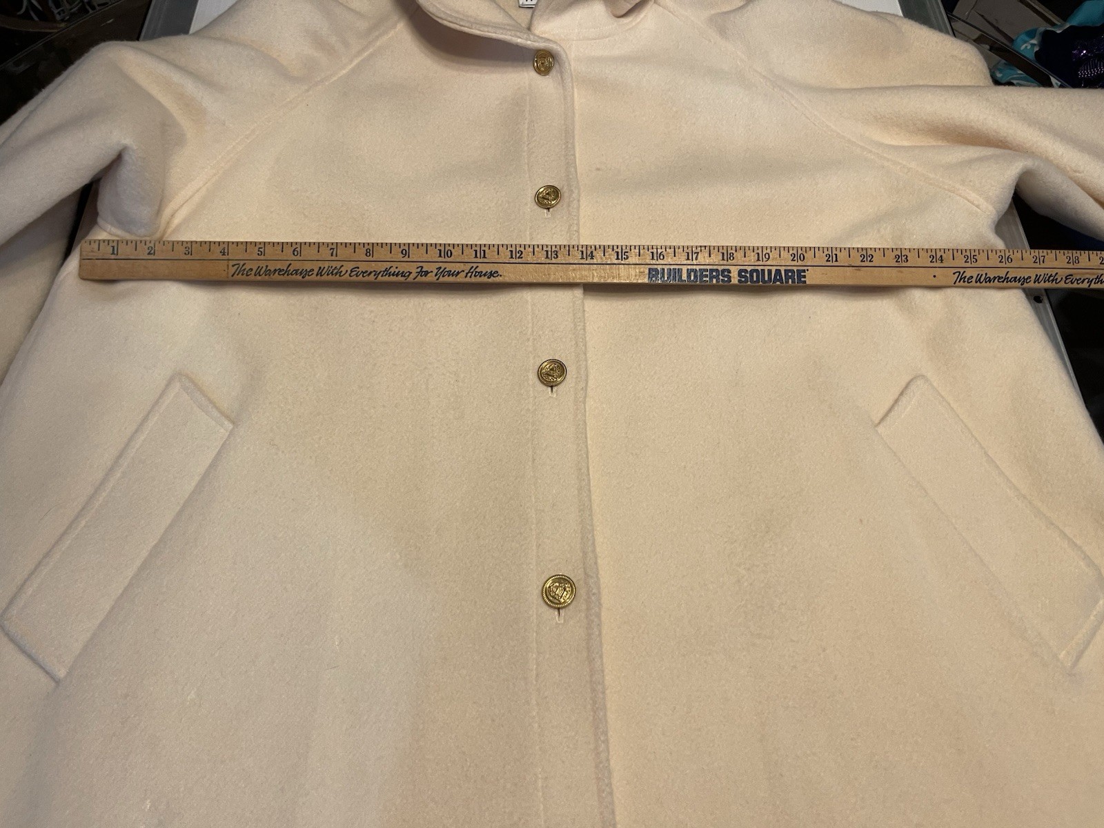 Vintage Herman Kay Wool Swing Coat Ivory White Size 16 Mary Tyler Moore Jackie O