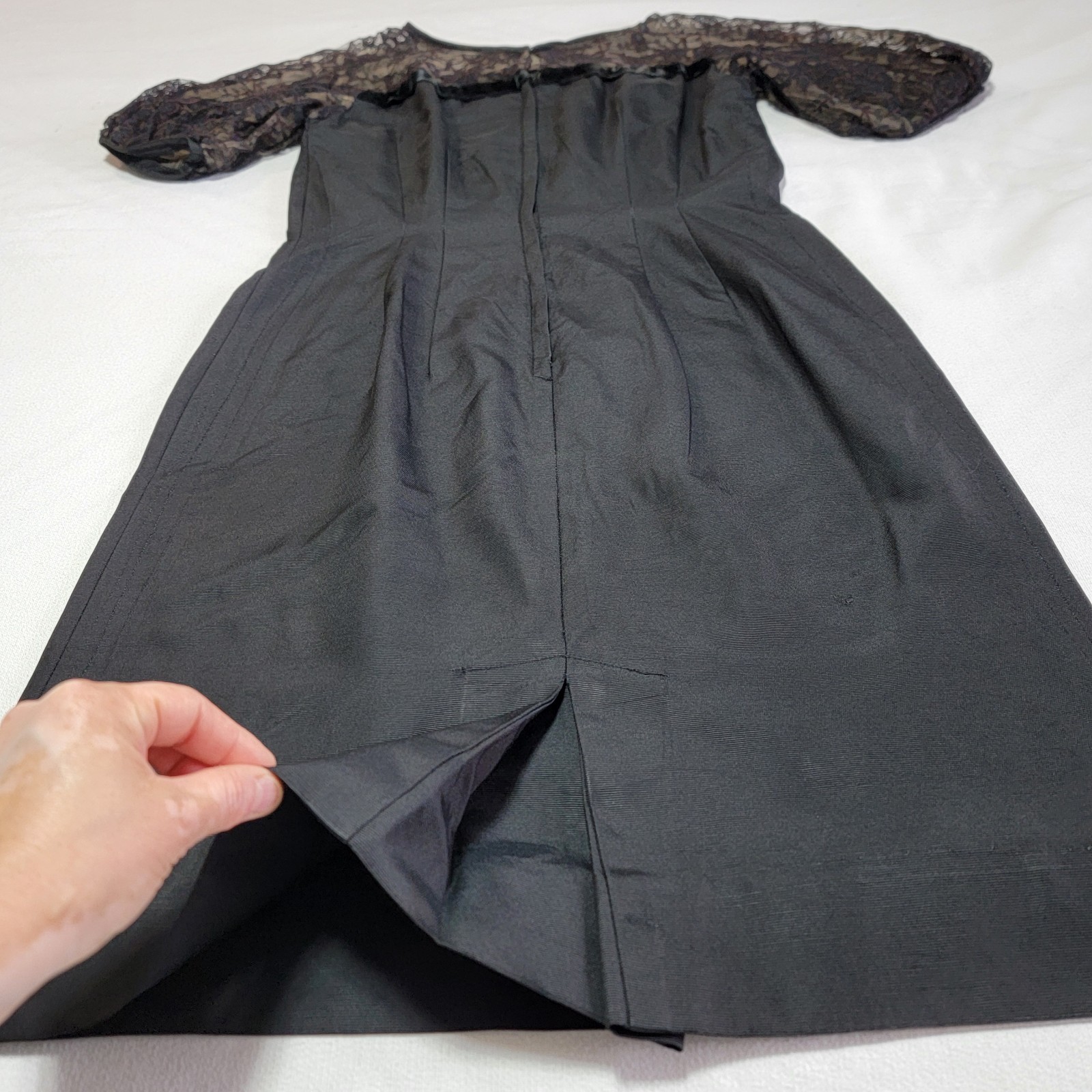 Vintage 40s Maxwell Black Lace Cocktail Dress Womens Size S/M