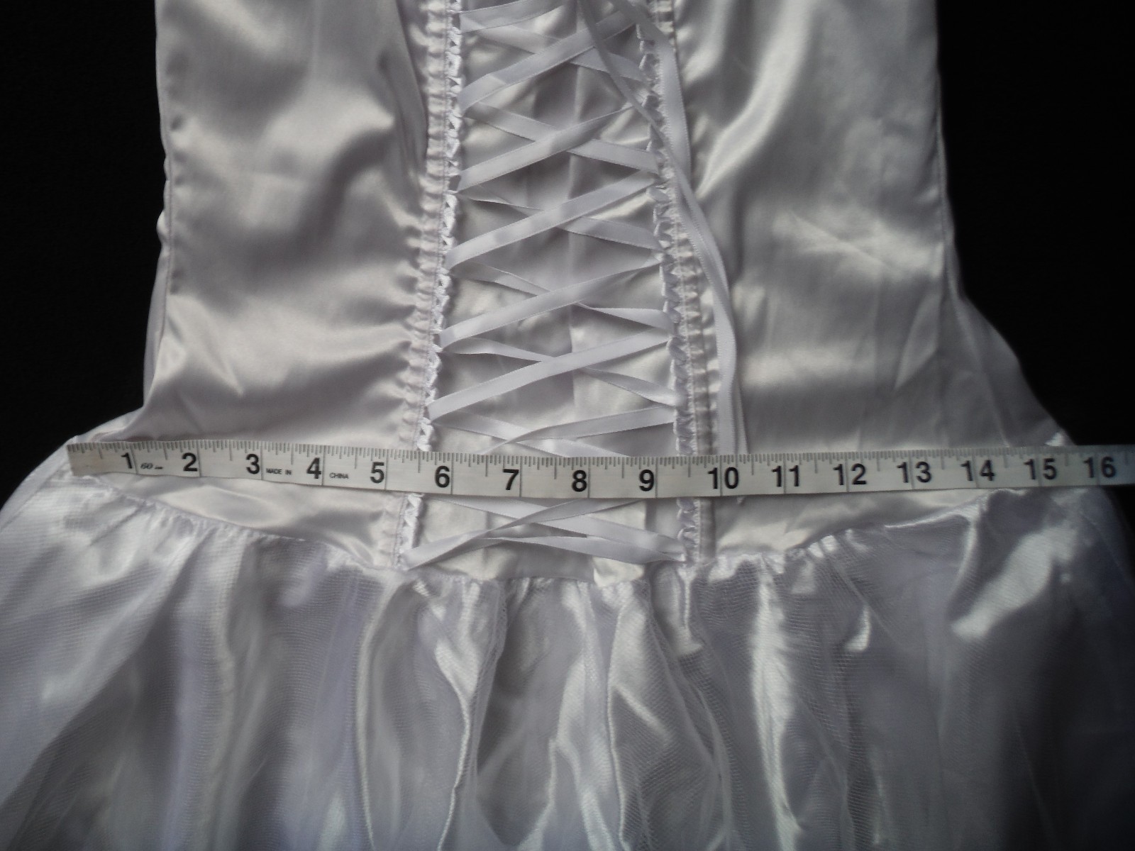 VTG Fredericks of Hollywood 90’s New Sexy!! White Lingerie Dress Tie Up Bodice S