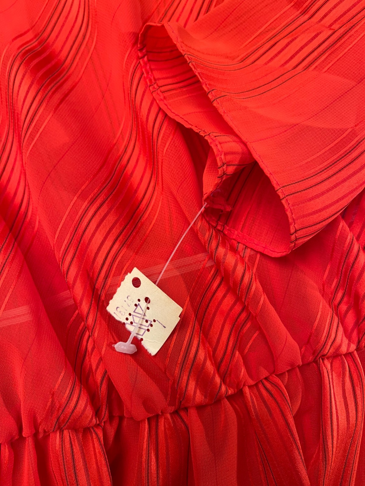 Vintage 70s Orange Dress Size Medium 1970s Retro Disco Secretary Studio 54 Glam