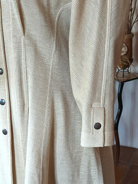 Vintage Henri Bendel Knit Coat JINABE PARIS Unique Beige Sz 40 6 8 1980s France