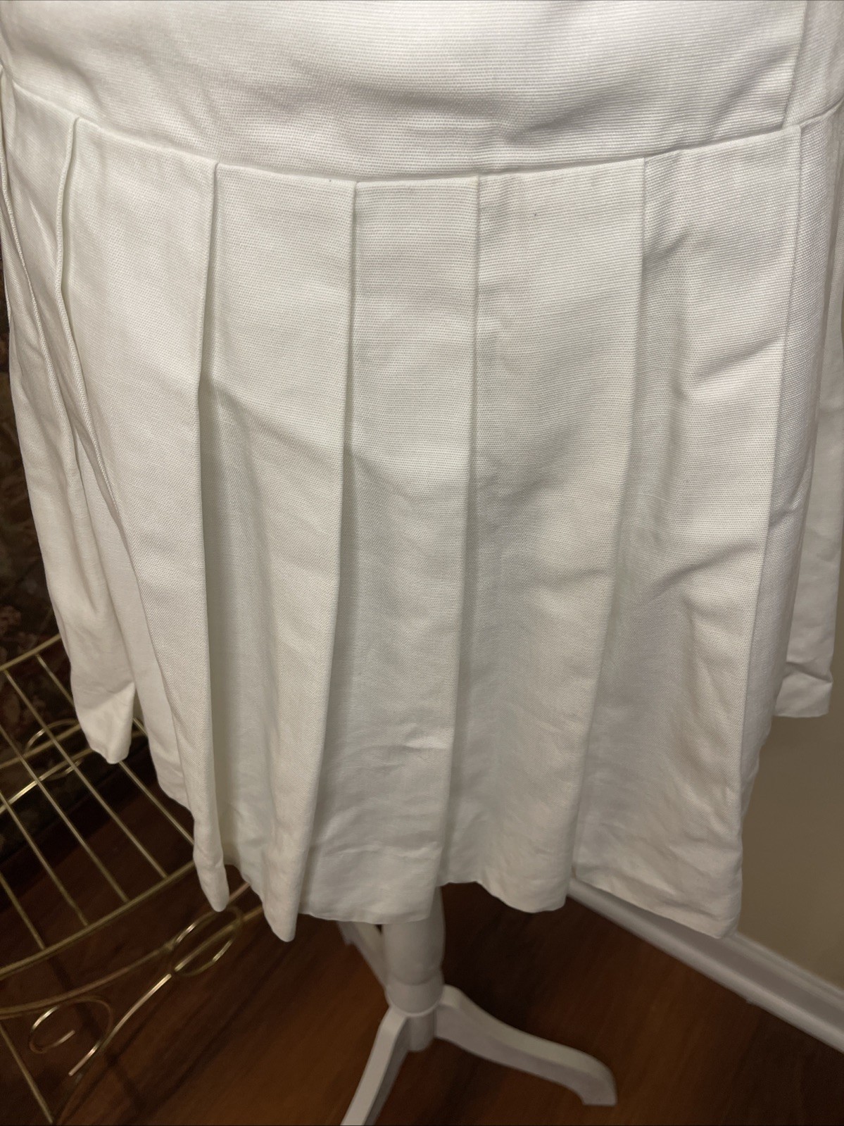 Vintage Thermo Jac Nautical Sailor Dress White Gold Button Pleated