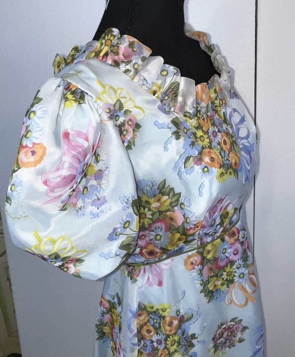 ABC ANGELAIR BY MONIKA Floral Vtg Dress Small Medium Pre 1963 See Measurements