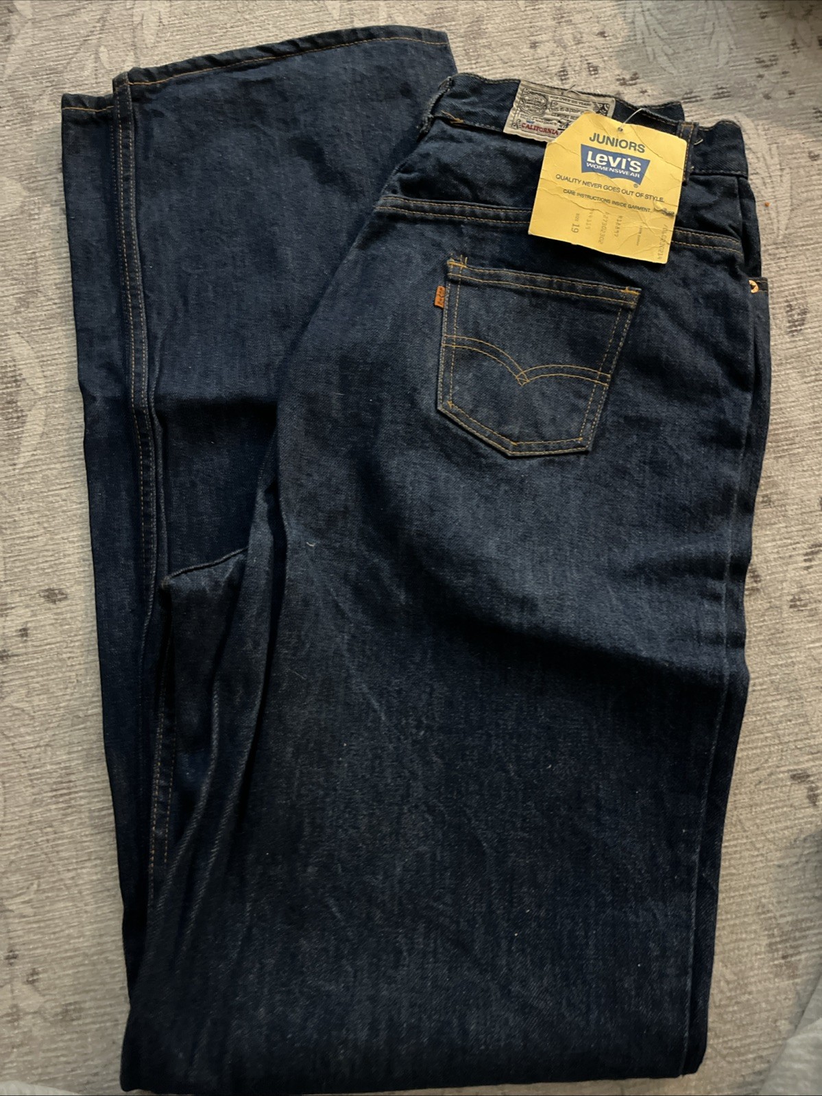NOS VTG Women’s 70s Levi’s Denim California Straights Jeans 1970s 26 Orange Tab