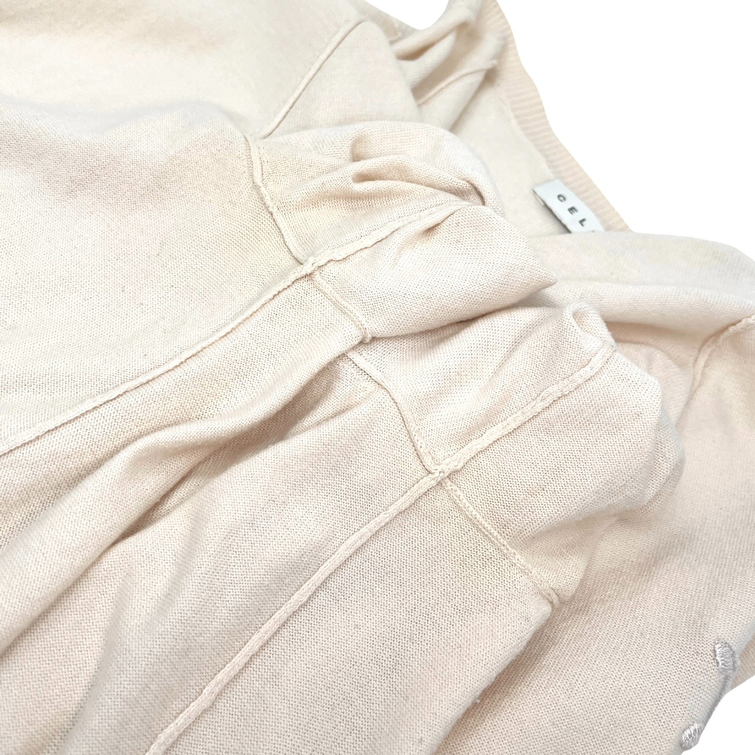CELINE Vintage Macadam Logo Knit Cardigan Sweater Top Pink Beige 106919
