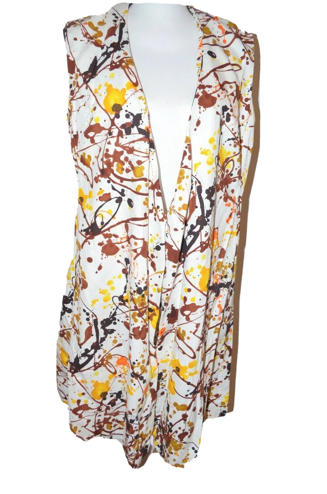 1960’s Vintage Country Miss multi colored pattern sleeveless dress with 1 snap