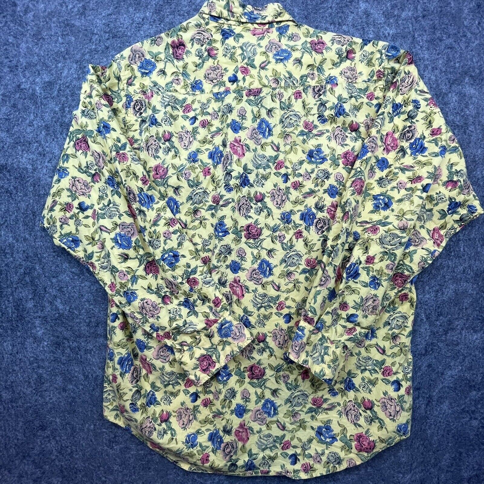 VTG Henry Lehr Shirt Womens Large Butter Yellow 70s Boho Grandma Romantic Boxy