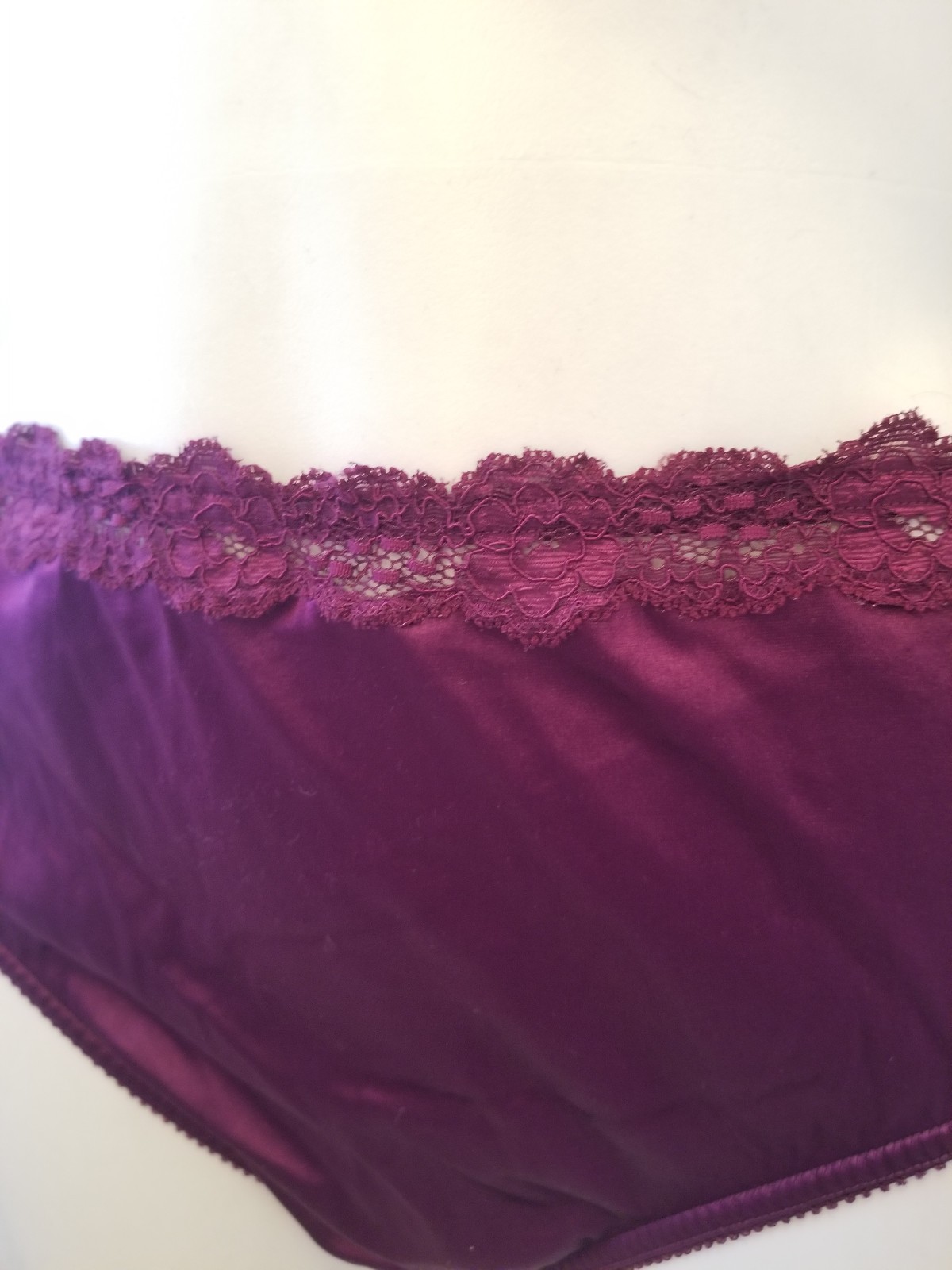 Vintage Plum Purple Second Skin Satin Brief Panty Panties L