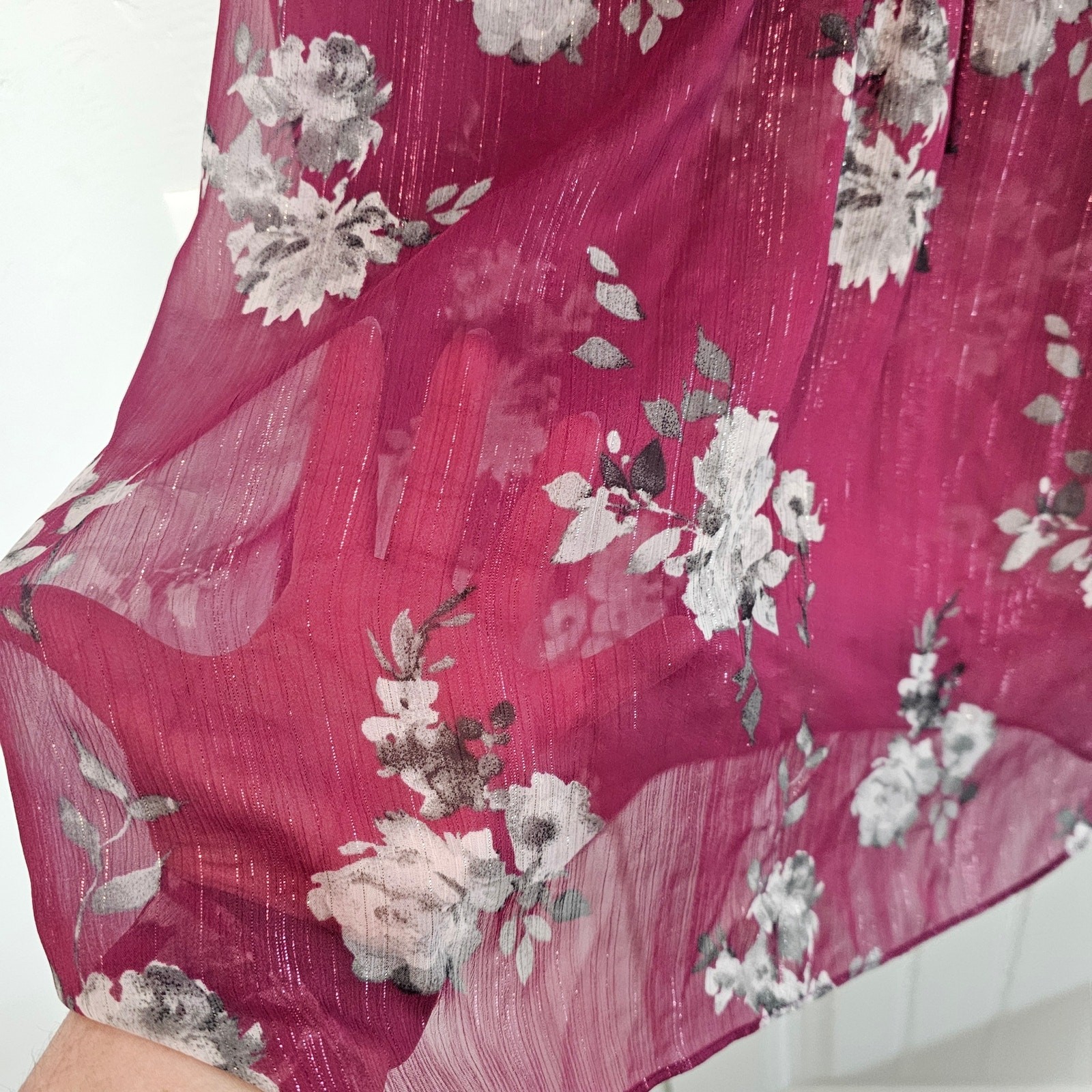 Cato Y2K Floral Blouse Women 18/20W Purple Whimsygoth Fairy Boho Relaxed Cottage
