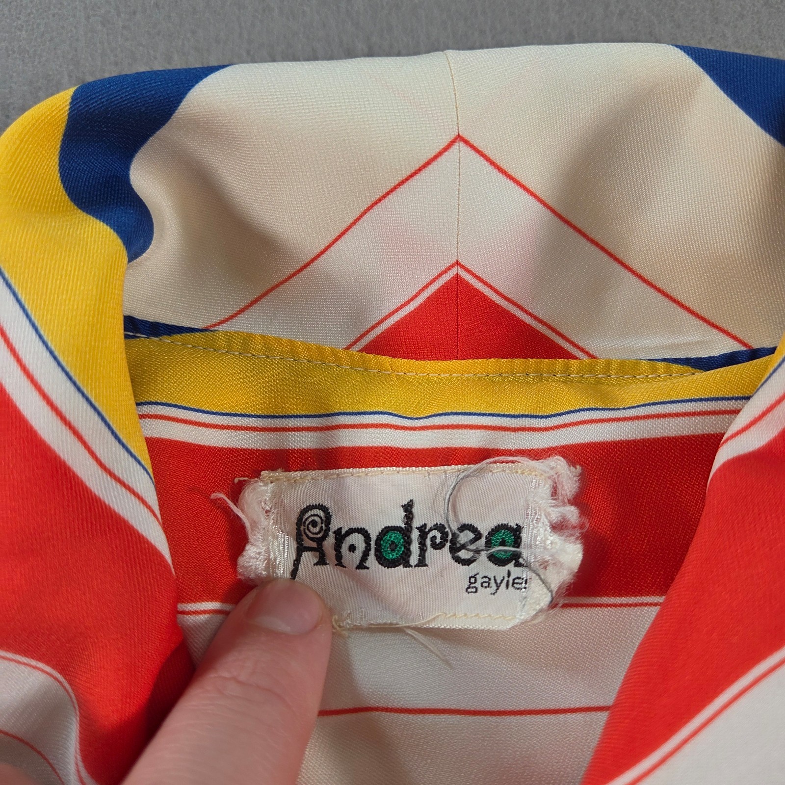 Vintage Andrea Gayler Shirt Dress Womens Small Striped Long Sleeve 70s Collared