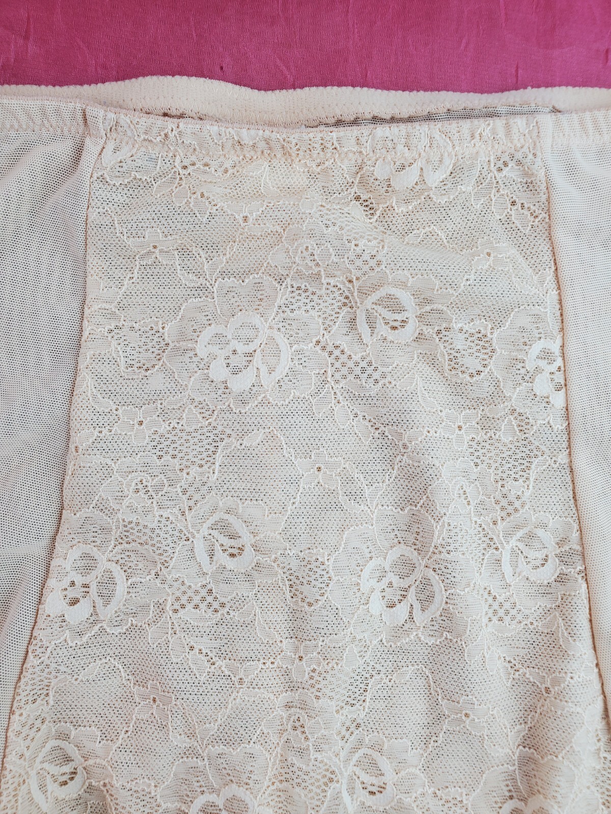 Vtg Panty Girdle Sz 16 Lace Mesh Sculpting Granny Cincher Brief Sissy Pin-up