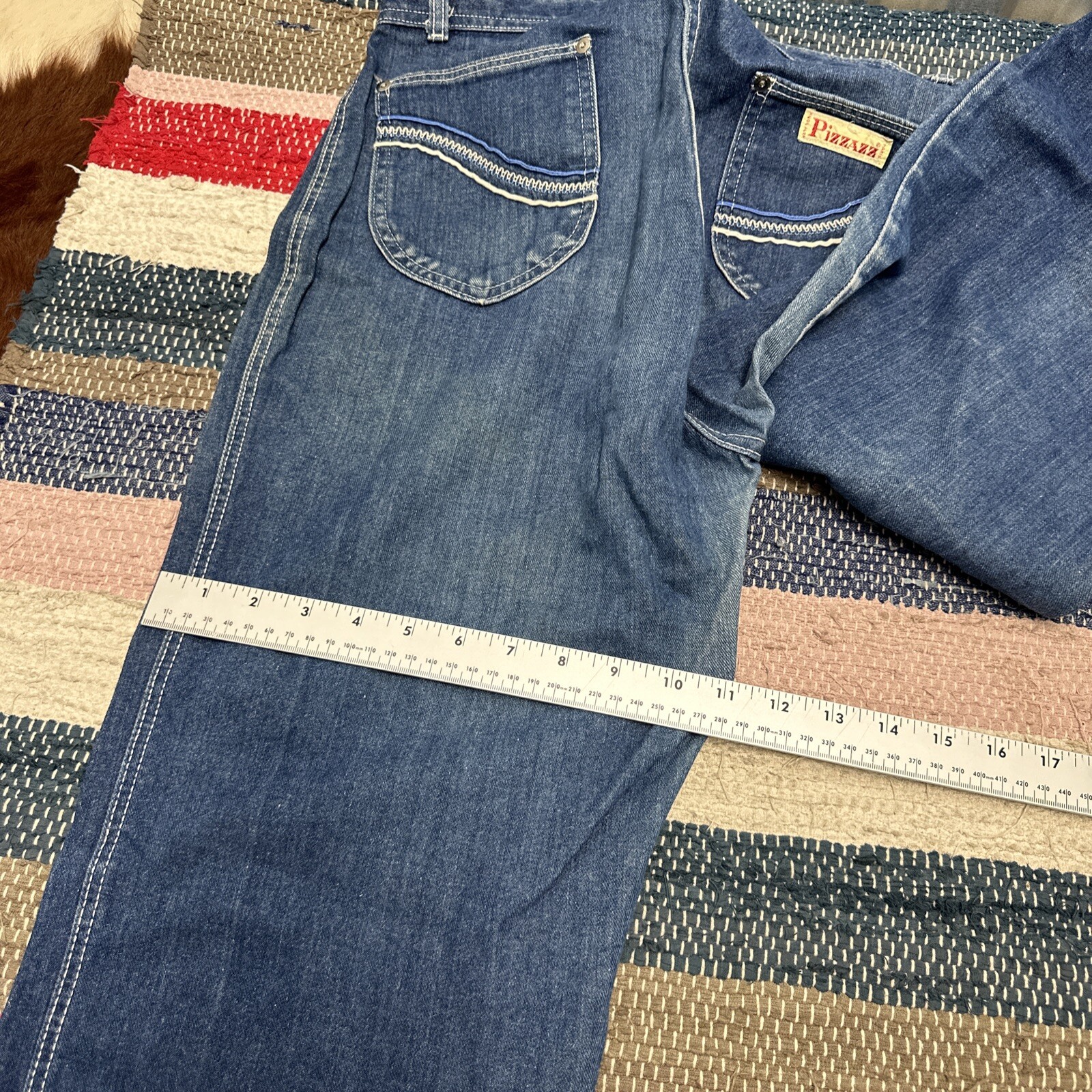 Vintage 1980’s Pizzazz Jeans Womens SM High Waist Embroidered Paris NY 32×32″