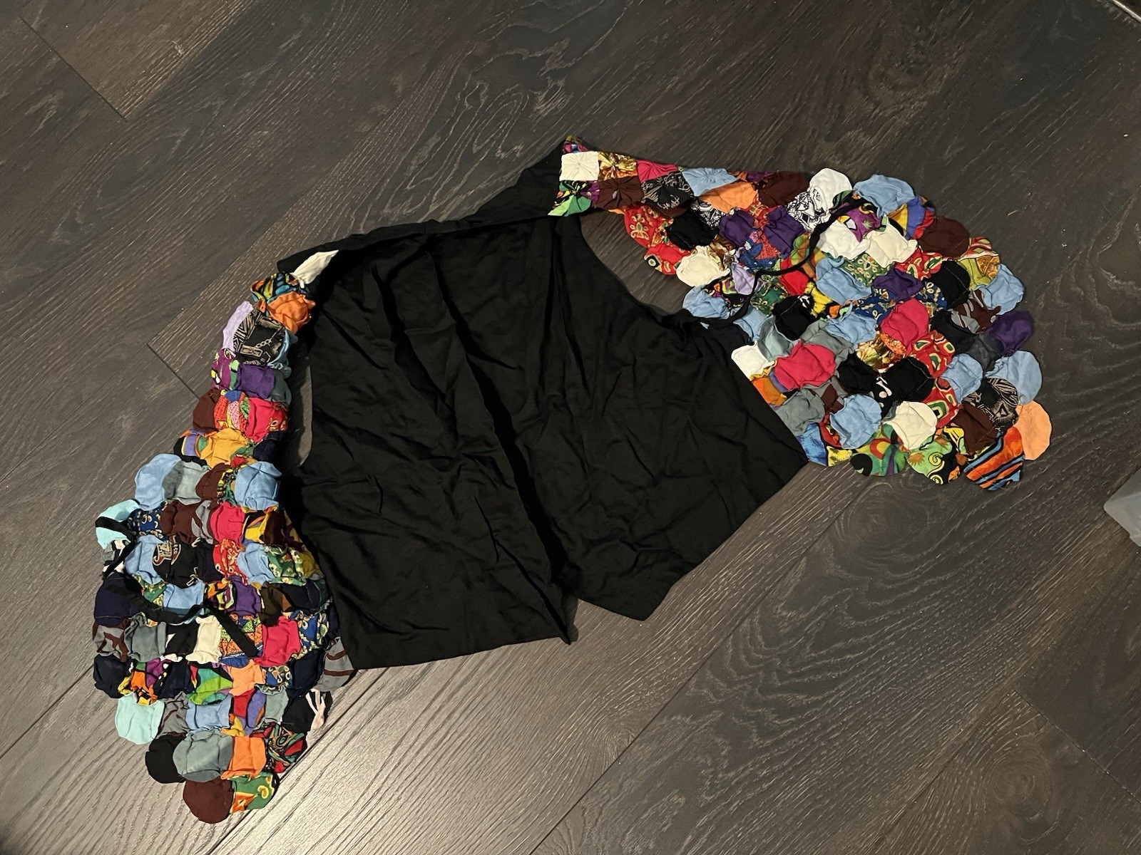 Vintage Yo Yo Patchwork Multi-Color Handcrafted Vest WOW