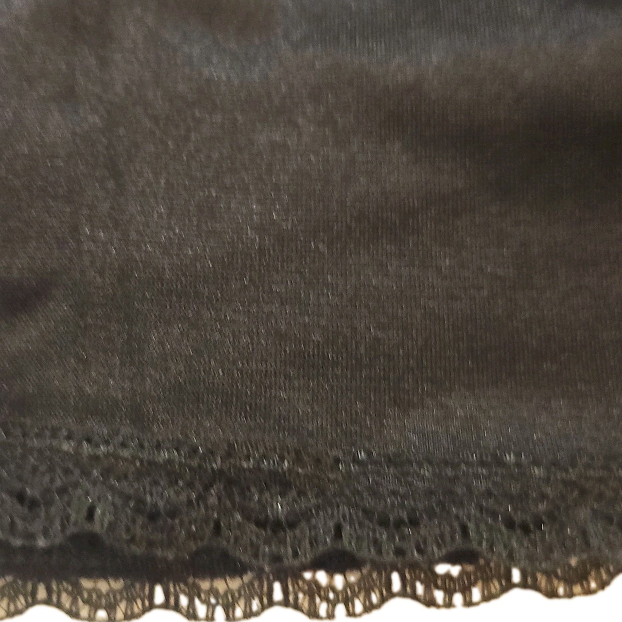 VTG Vassarette Full Slip Lingerie Lace Dress 38 Style 10-105 Nylon USA Black
