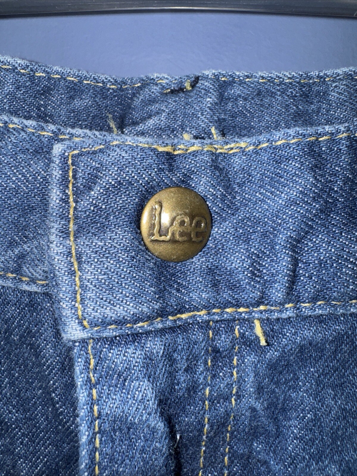 30 X 25 Lee Jeans Original Empire Waist Baggy, Blue Slash Pocket, 1970 USA