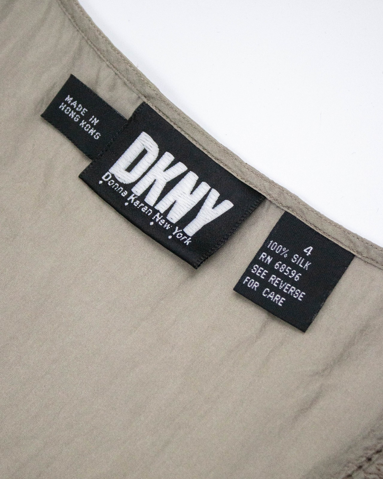 Vintage 1990s Donna Karan DKNY Silk Embroidered Top / S