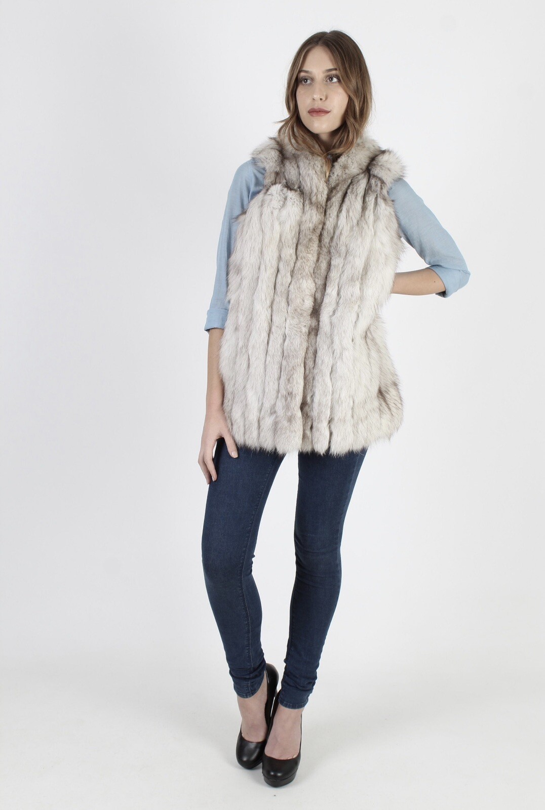 Vintage 80s Saga Fox Fur Vest