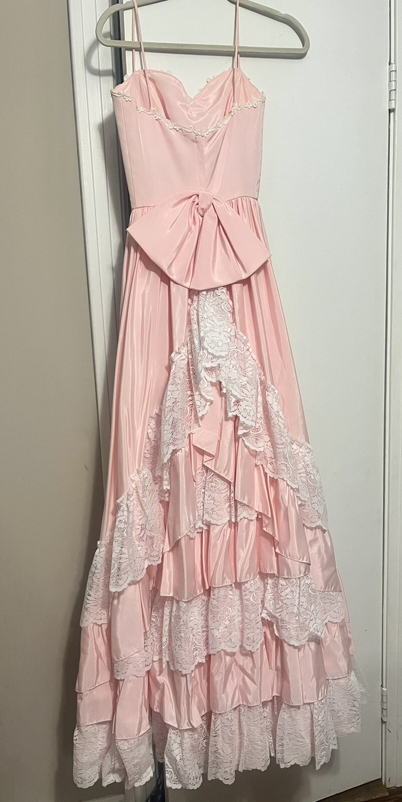 Vintage Nadine Pink Prom Gown Barbiecore Southern Bell Dress Sz 3