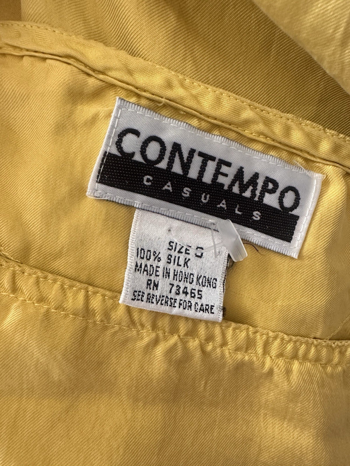 B2 Contempo Casuals Yellow Silk 2 Piece Skirt Set Vintage Size 9-see Meas.