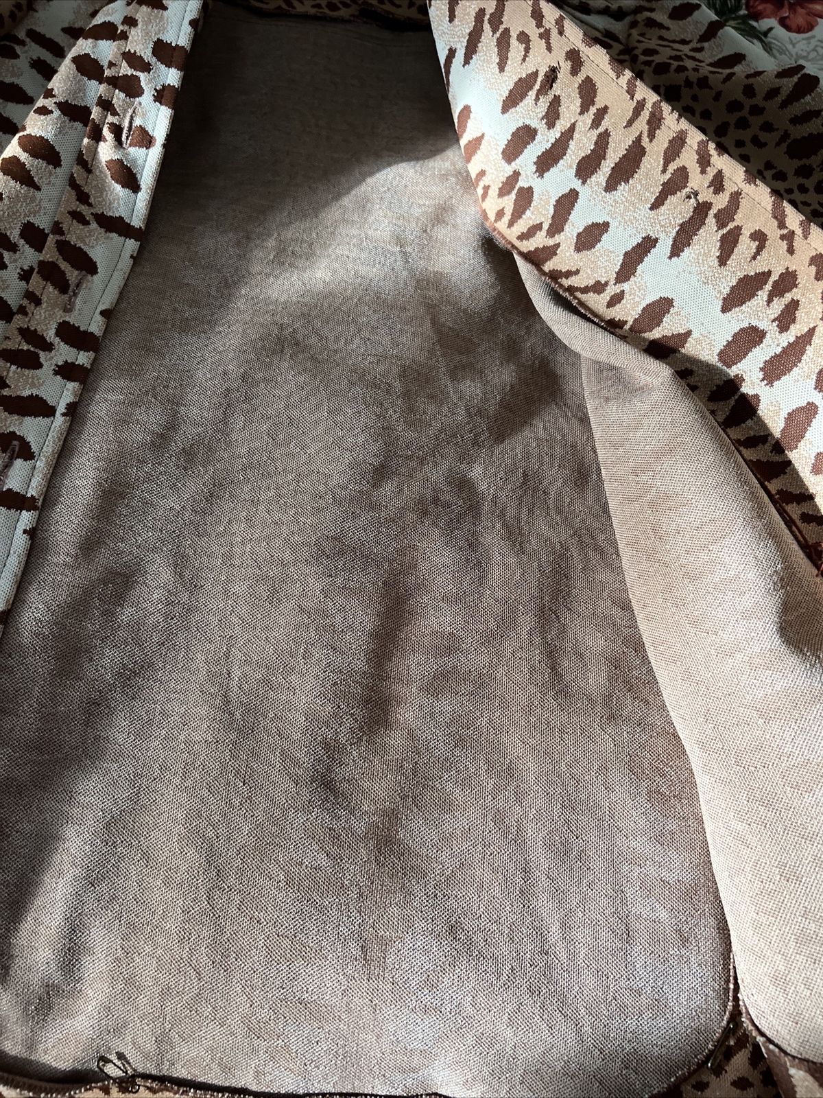Vintage 1960s Animal Print Knit Top Boutique Brown Cheetah Button Up Sz 14 Sears