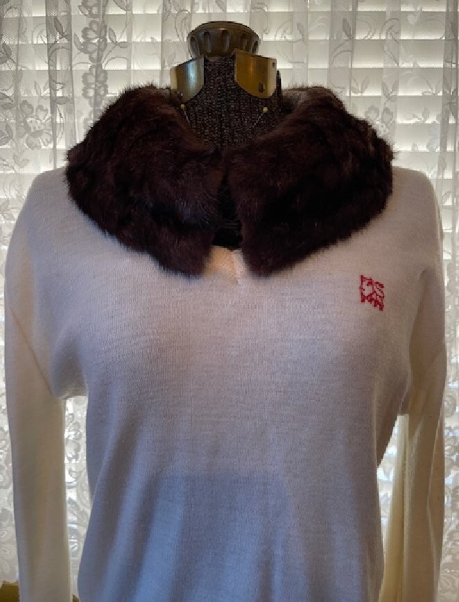 Vintage Mink Natural Fur Collar 1950s-1970s