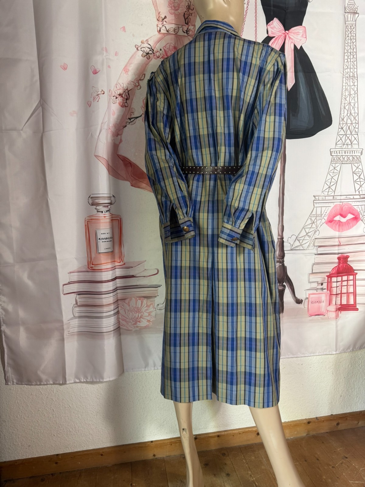 Vintage Dress 60s Bleyle Shirt Dress Plaid Mod Oversized 40 42 44