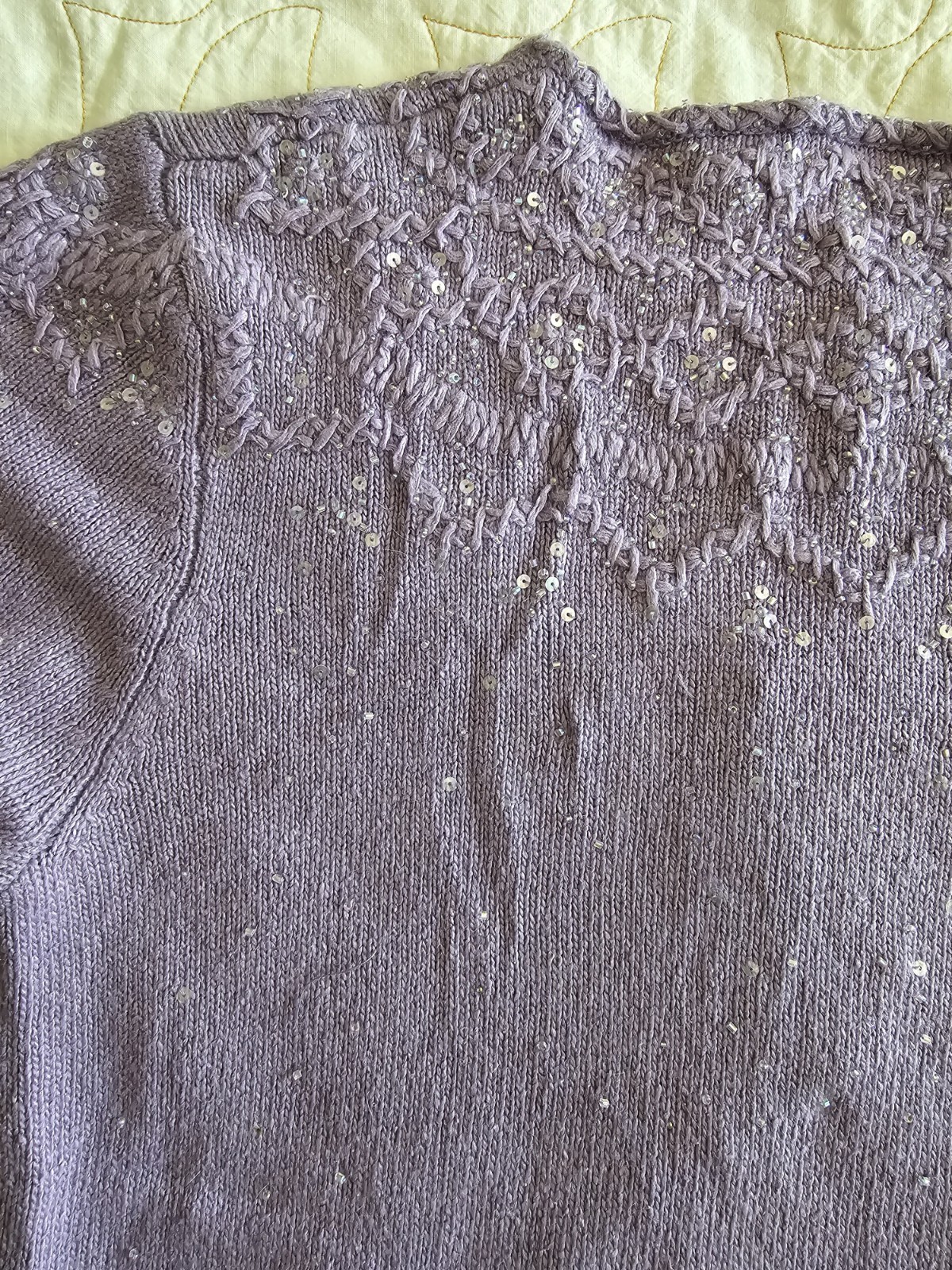 Vintage 90s Purple Angora Beaded Sweater Cardigan Womens Med Fairycore Romantic