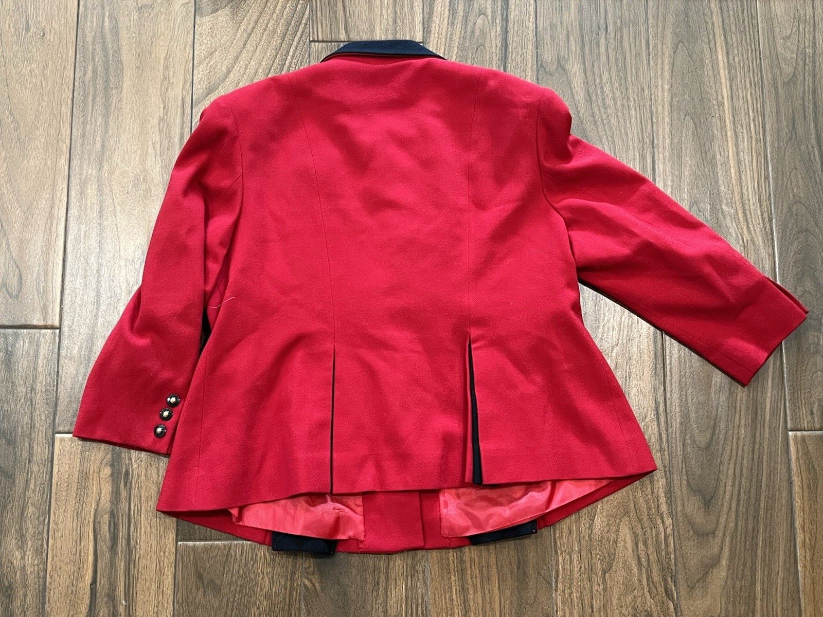Vintage Lilli Ann Red Blazer Jacket Designer Wool Career Wear Fits Modern L/XL