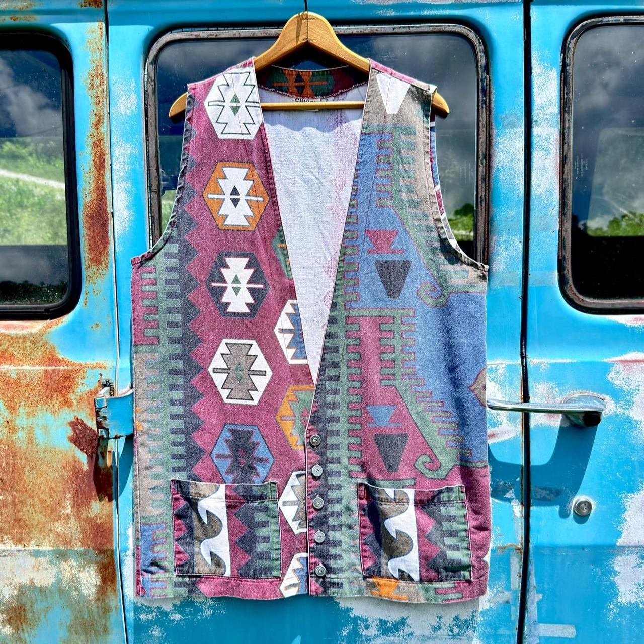 90s Chico’s design southwestern cotton denim vest