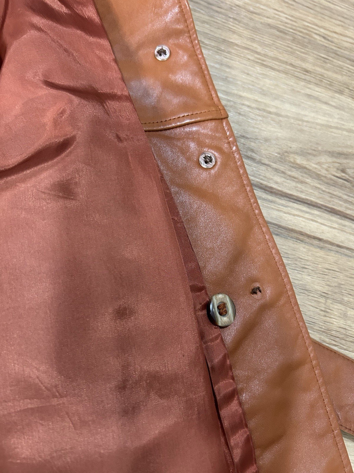 Vintage 70s Roriys Corner Leather Jacket- Belted Suede Rust Red Orange Small/Med