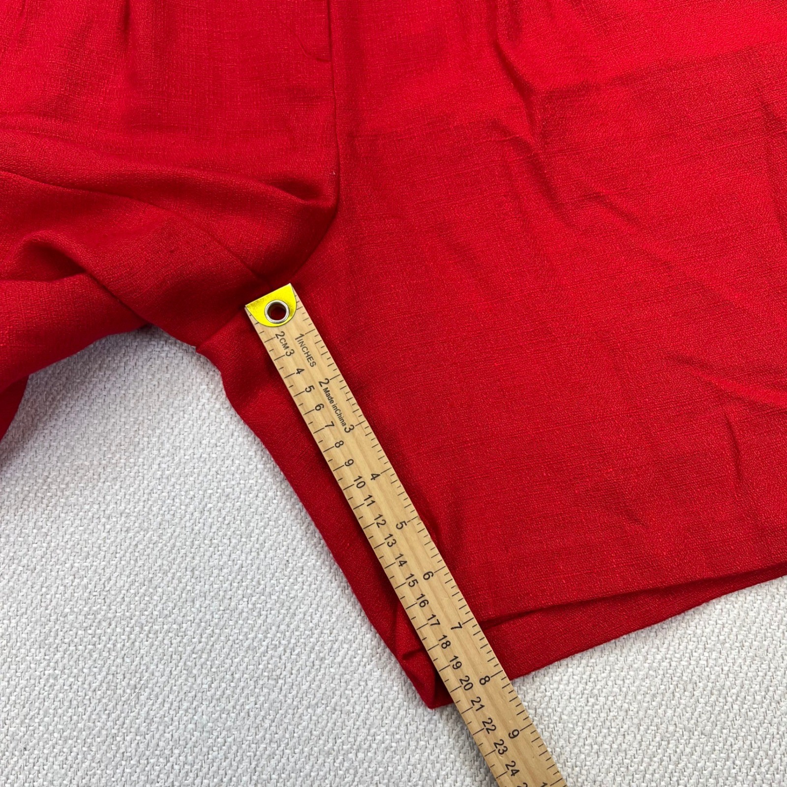 Katie Brooke Pleated Shorts Womens 10 (6) Red VTG High Rise Made in USA 80s READ