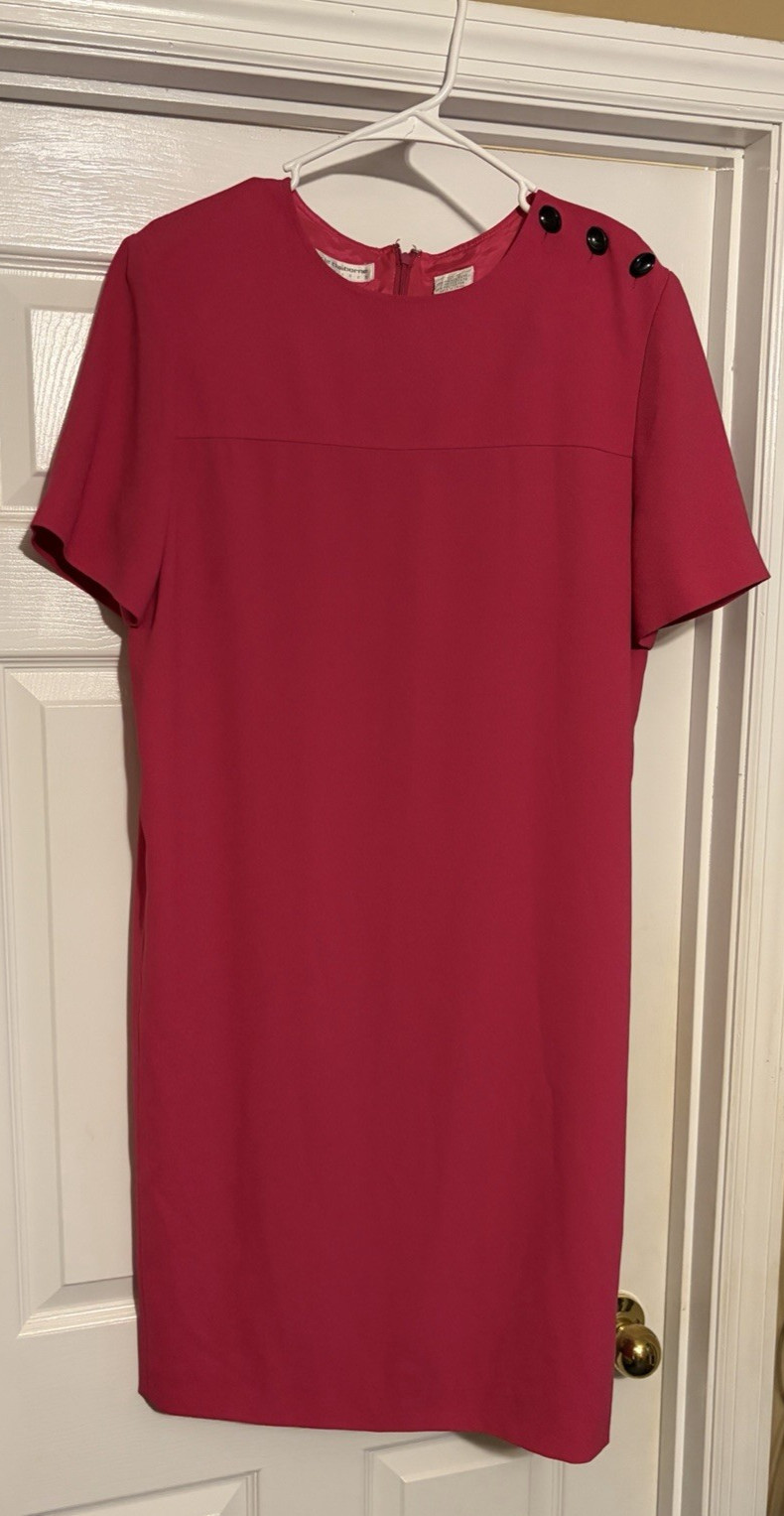 Early 90s Vibe; Vintage Liz Claiborne Dress With Shoulder Pads, Fushia / Pink
