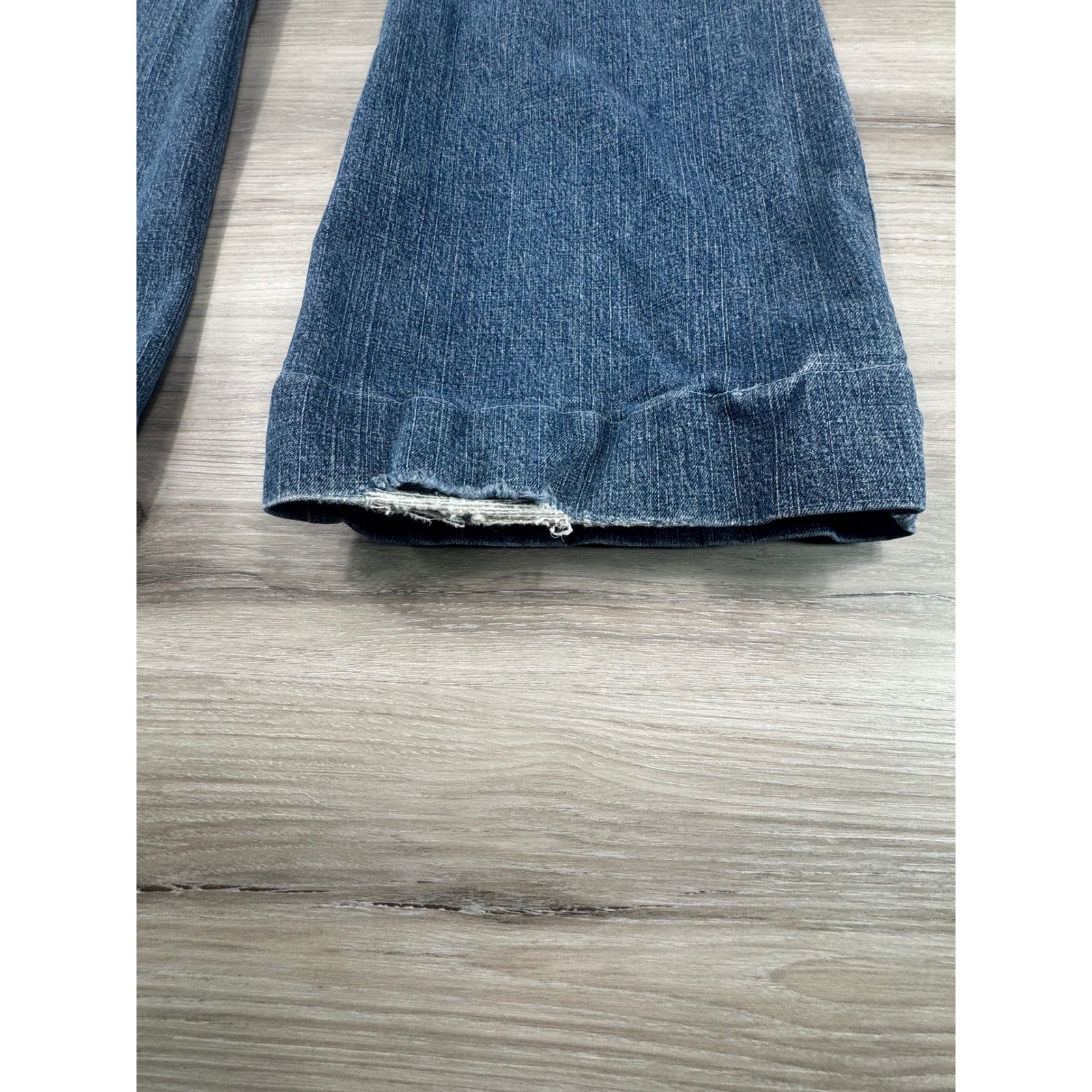 2000s Y2K SO Flare Jeans Low Rise Embroidered Pockets Size 11 pants are hemmed