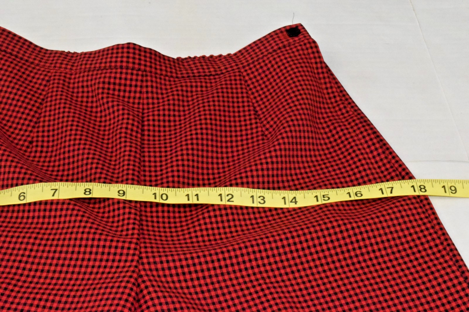 Vintage Suit Set First Option Size 6 80s Red Black Gingham Plaid Poly Made USA