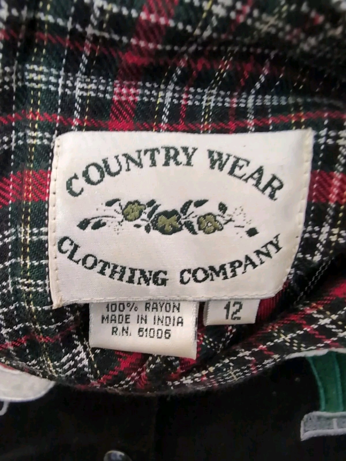 Country Wear Christmas Plaid Vested Long Dress , Vintage Size 12 ,Dry Clean Only