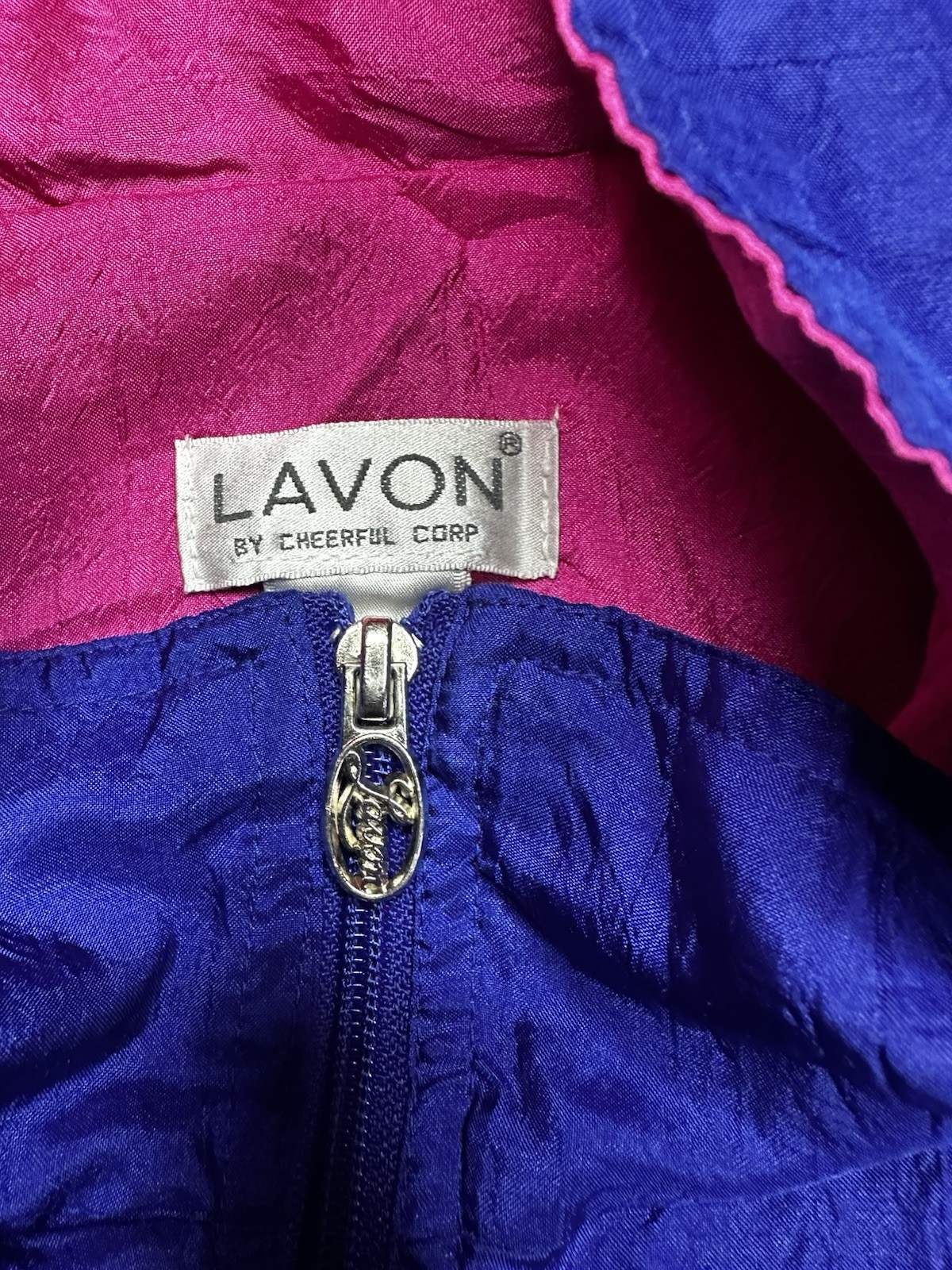 VTG Vintage 80s Windbreaker Jacket Lavon by Cheerful Corp M Original Retro 90s