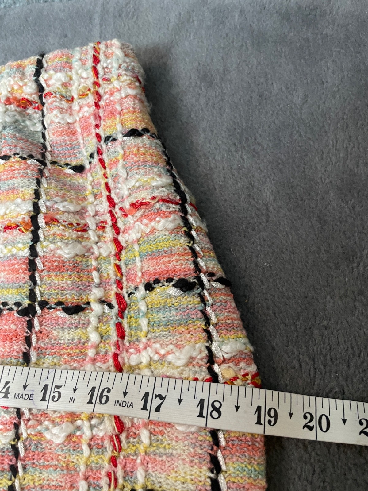 Vintage Adolfo Jacket & Skirt Suit M Pink Red Boucle Starburst Buttons Saks
