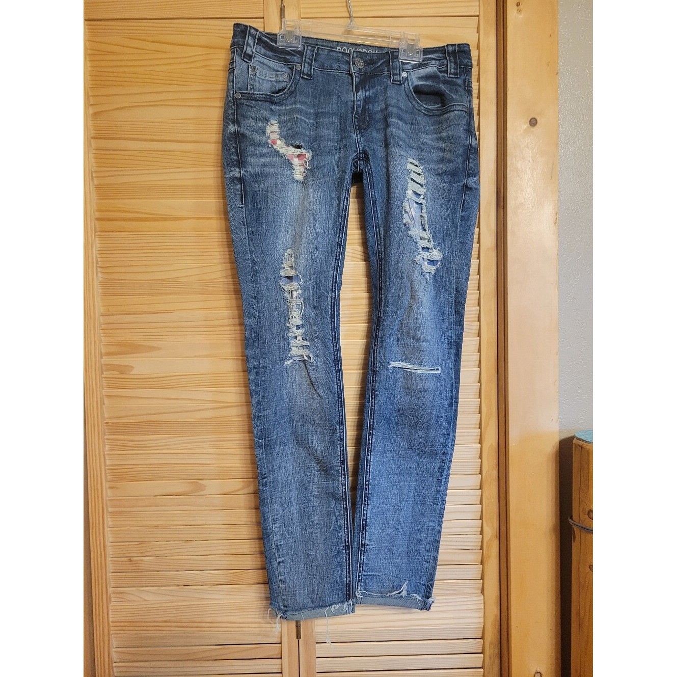 Rock & Roll Cowgirl Blue Denim Jeans American Flag Pattern Women’s 29×32