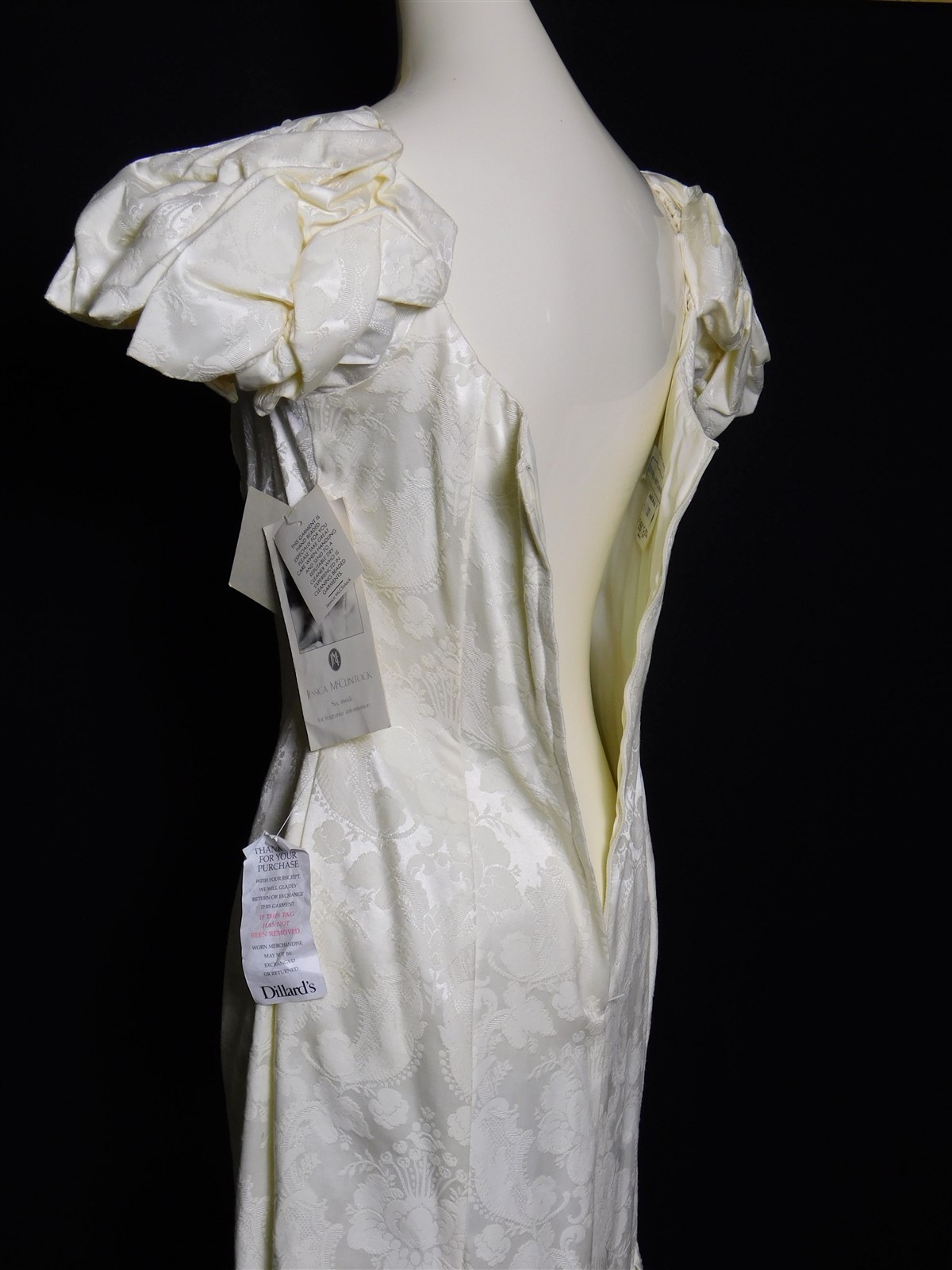 NWT 1980s Vintage JESSICA McClintock Ivory Beaded Baroque Wedding Dress Sz 10